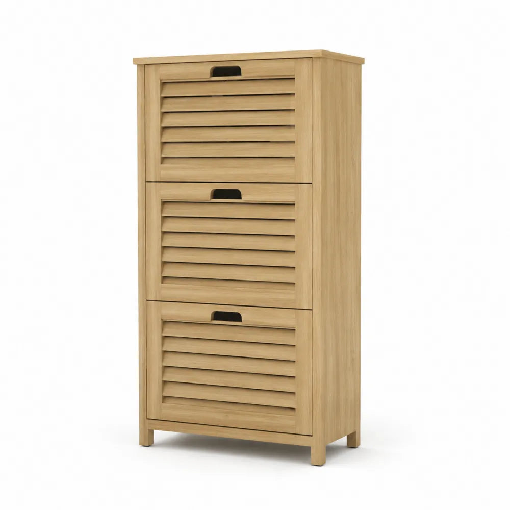 Scarpiera a tre ante in Legno MDF Naturale