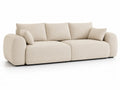 Divano a Tre Posti in Tessuto Beige 220 cm