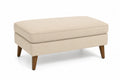 Poggiapiedi rettangolare in tessuto e legno di faggio 100x60x45 cm