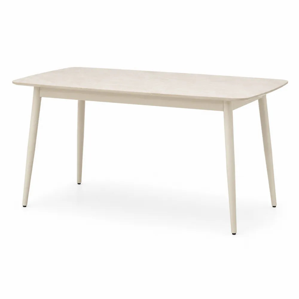 Tavolo da pranzo rettangolare beige MDF e legno