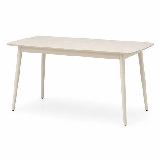 Tavolo da pranzo rettangolare beige MDF e legno