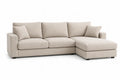 Divano angolare in tessuto Beige con chaise longue